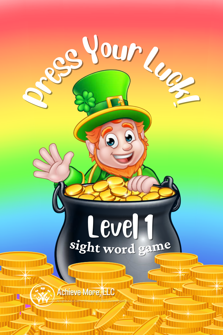 Press Your Luck Level 1 Sight Word Game