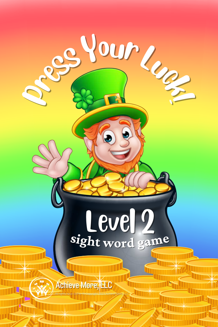 Press Your Luck  Level 2 Sight Word Game